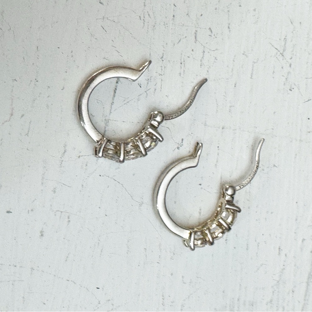 Vintage Sterling Silver 925 JCM Hinged Hoop Earrings - Picture 8 of 11